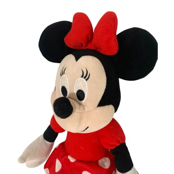 Kohls Minnie Mouse Plush Stuffed Animal Doll Toy Red Dress Polka Dot 13.5 in Tal - Picture 2 of 5